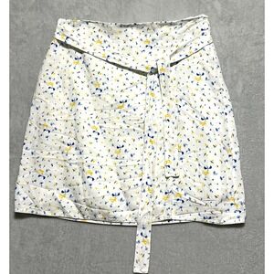 Ann Taylor Women's‎ Floral Wrap Skirt Size 12 White Blue Yellow Summer Casual